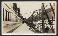 Officer walking on the upper deck.